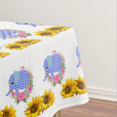 Zonnebloem Bloemen Blauwe Olifant Tafelkleed (Voorbeeld)