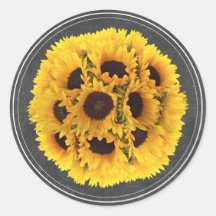 Zonnebloem Bloemen Boeket Krijtbord Rustiek Huweli