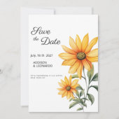 Zonnebloem bloemen botanische zomer Save the Date Kaart (Voorkant)