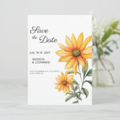 Zonnebloem bloemen botanische zomer Save the Date Kaart (Staand voorkant)