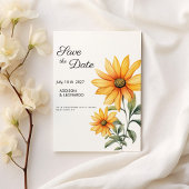 Zonnebloem bloemen botanische zomer Save the Date Kaart