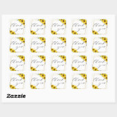Zonnebloem Bloemen Bruiloft Goud Geometrisch Dank  Vierkante Sticker (Vel)