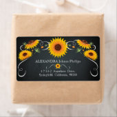 Zonnebloem Bloemen Chalkboard  adreslabel Etiket (Insitu)