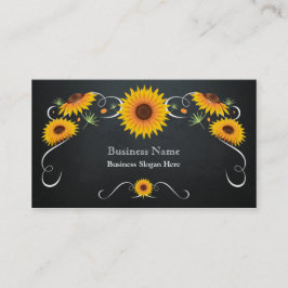 Zonnebloem Bloemen Chalkboard  Visitekaartje