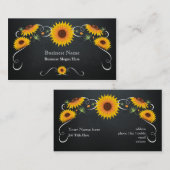 Zonnebloem Bloemen Chalkboard  Visitekaartje (Voorkant / Achterkant)