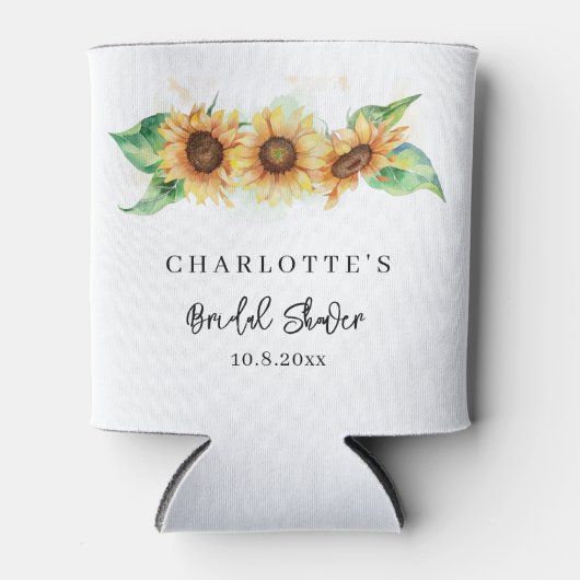 Zonnebloem Bloemen Custom Vrijgezellenfeest Blikjeskoeler (Voorkant)