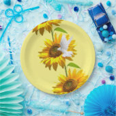 Zonnebloem Bloemen Dove Papier Borden Papieren Bordje (Feest)