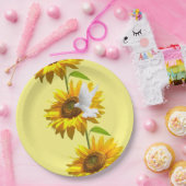 Zonnebloem Bloemen Dove Papier Borden Papieren Bordje (Feest)