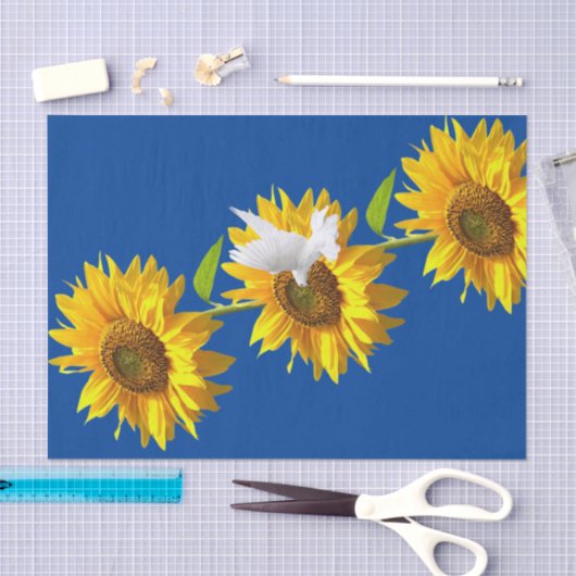 Zonnebloem Bloemen Dove Tissue Papier (Craft)