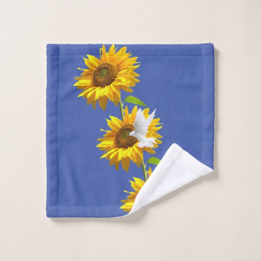 Zonnebloem Bloemen Duif Badhanddoek Sets Bad Handdoek (Wasdoekje)