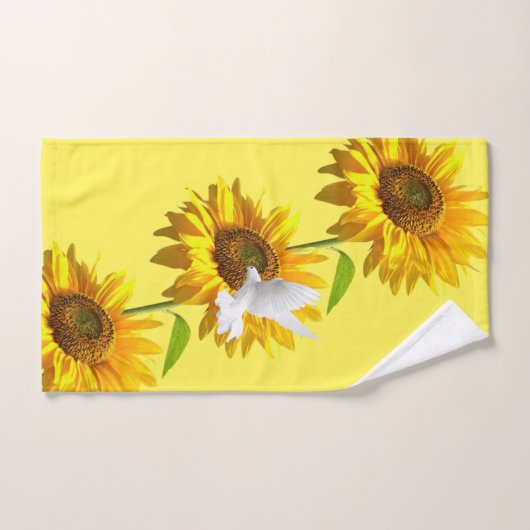 Zonnebloem Bloemen Duif Badhanddoek Sets Bad Handdoek (Handdoek)