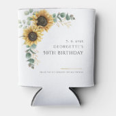 Zonnebloem Bloemen Eucalyptus 50ste Verjaardagsfee Blikjeskoeler (Voorkant)