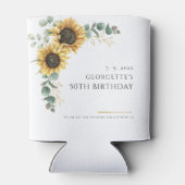 Zonnebloem Bloemen Eucalyptus 50ste Verjaardagsfee Blikjeskoeler (Achterkant)