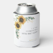 Zonnebloem Bloemen Eucalyptus 50ste Verjaardagsfee Blikjeskoeler (Blikje Achterkant)