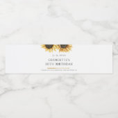 Zonnebloem Bloemen Eucalyptus 50ste Verjaardagsfee Waterfles Etiket (Enkel label)