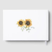 Zonnebloem Bloemen Eucalyptus Bruiloft Gouden foli Gastenboek (Achterkant)