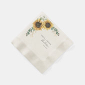 Zonnebloem Bloemen Eucalyptus Trouwpapier Servet (Hoek)