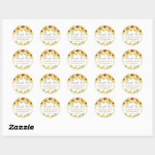 Zonnebloem Bloemen Favor Bruids Baby shower Verjaa Ronde Sticker (Vel)