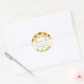 Zonnebloem Bloemen Favor Bruids Baby shower Verjaa Ronde Sticker (Envelop)