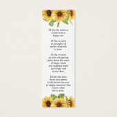 Zonnebloem Bloemen Foto Begrafenis Memorial Bladwi Mini Visitekaartjes (Achterkant)