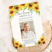 Zonnebloem Bloemen Foto Begrafenismonument Bedankkaart