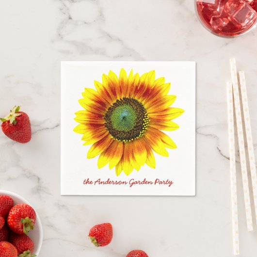 Zonnebloem Bloemen Geel Bloemen Tuin Party Servet (Insitu)