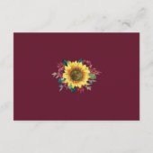 Zonnebloem Bloemen Geometrische Bruiloft Receptie Informatiekaartje (Achterkant)