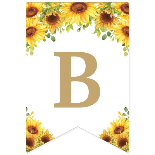 Zonnebloem Bloemen Giraffe Baby shower Verjaardag Vlaggetjes (Tweede vlag)