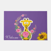Zonnebloem Bloemen Giraffe Deurmat (Voorkant)