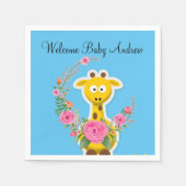 Zonnebloem Bloemen Giraffe Papieren servetten (Voorkant)