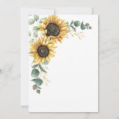 Zonnebloem Bloemen Groen 50e Verjaardag Kaart (Achterkant)