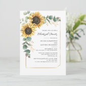 Zonnebloem Bloemen Groen repetitie diner Kaart (Staand voorkant)