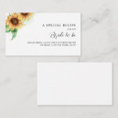 Zonnebloem Bloemen Groen Script Recept Informatiekaartje (Voorkant / Achterkant)