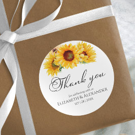 Zonnebloem Bloemen Herfst bruiloft dank u Sticker