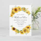 Zonnebloem Bloemen Herfst bruiloft repetitie diner Kaart (Staand voorkant)