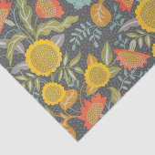 Zonnebloem Bloemen Herfst Tuin Whimsical Botanisch Tissuepapier (Detail)