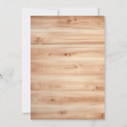 Zonnebloem Bloemen Hout Bruiloft Receptie Kaart (Achterkant)