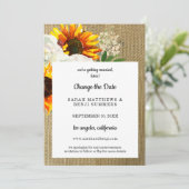 Zonnebloem Bloemen Jute Touw Datum Details Wijzige Kaart (Staand voorkant)