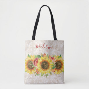 Zonnebloem Bloemen Kant Tote Bag