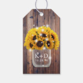 Zonnebloem Bloemen Mason Jar Rustieke bruiloft gun Cadeaulabel (Voorkant)