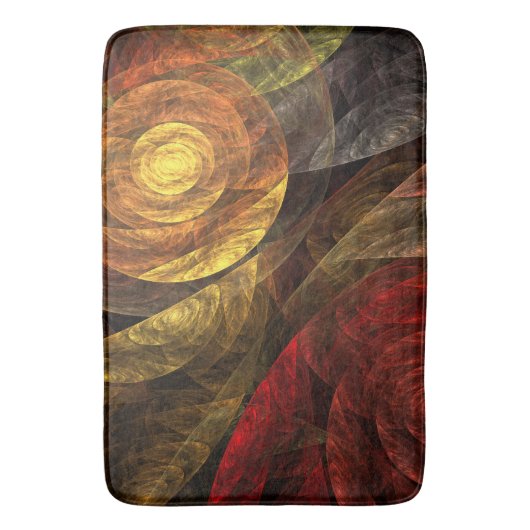 Zonnebloem Bloemen Modern Abstract Kunstpatroon Badmat (Voorkant Verticaal)