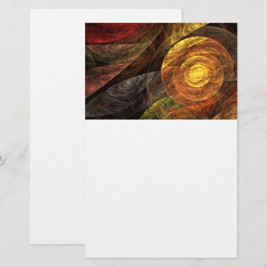 Zonnebloem Bloemen Modern Abstract Kunstpatroon Briefpapier (Voorkant / Achterkant)