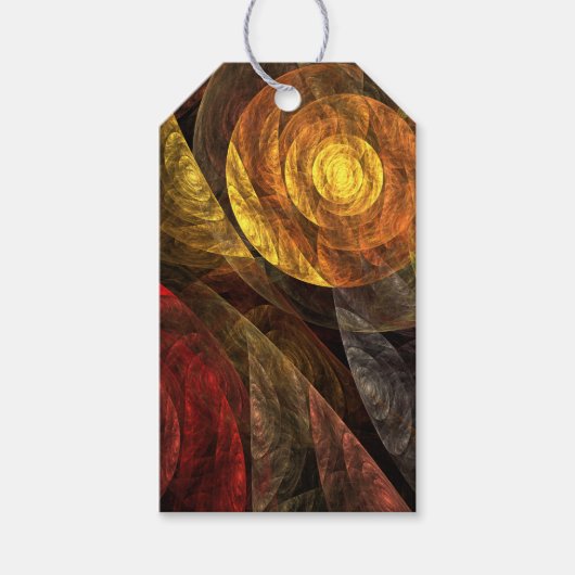 Zonnebloem Bloemen Modern Abstract Kunstpatroon Cadeaulabel (Voorkant)