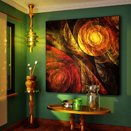 Zonnebloem Bloemen Modern Abstract Kunstpatroon Canvas Afdruk