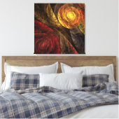 Zonnebloem Bloemen Modern Abstract Kunstpatroon Canvas Afdruk (Insitu (Slaapkamer))