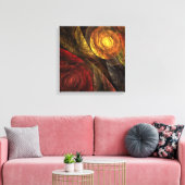 Zonnebloem Bloemen Modern Abstract Kunstpatroon Canvas Afdruk (Insitu (Woonkamer))