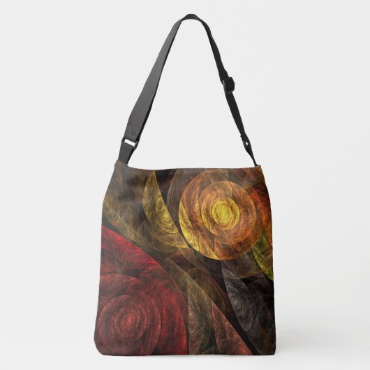 Zonnebloem Bloemen Modern Abstract Kunstpatroon Crossbody Tas (Achterkant)