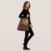 Zonnebloem Bloemen Modern Abstract Kunstpatroon Crossbody Tas (Op model)