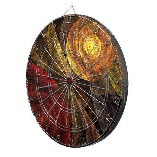 Zonnebloem Bloemen Modern Abstract Kunstpatroon Dartbord (Voorkant Rechts)