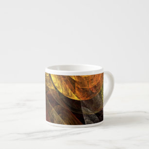 Zonnebloem Bloemen Modern Abstract Kunstpatroon Espresso Kop